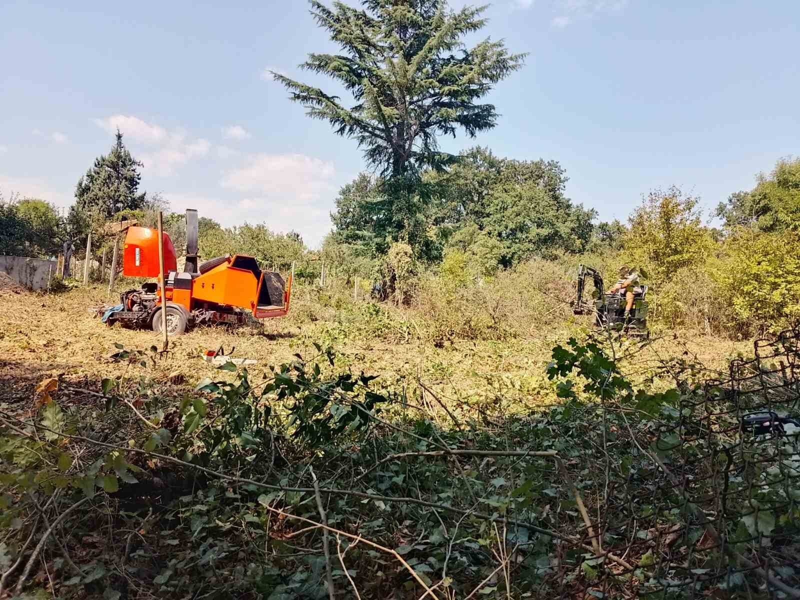 Дробилка за клони на обрасъл терен